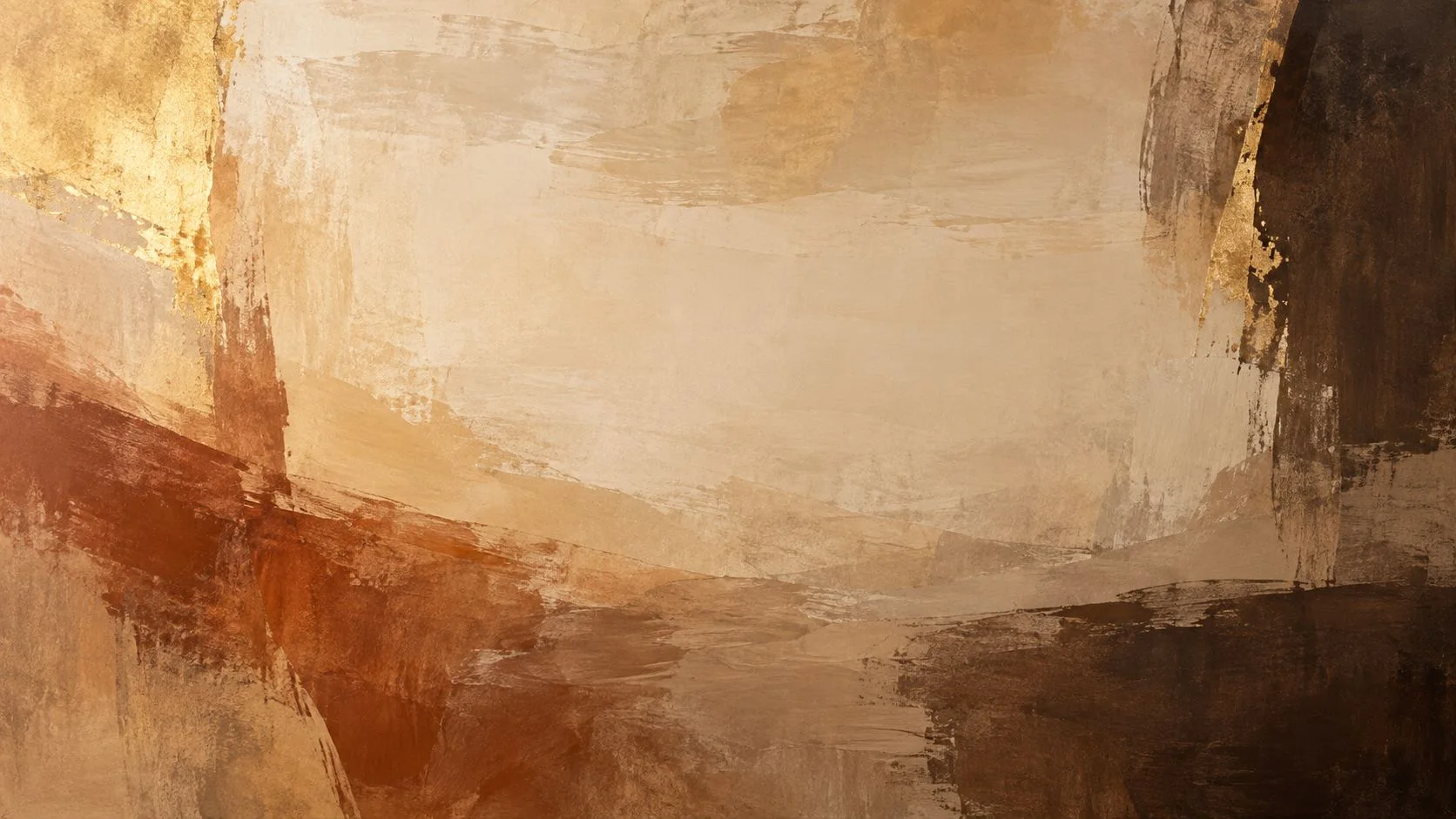 Textura pintada en tonos tierra, dorado y crema