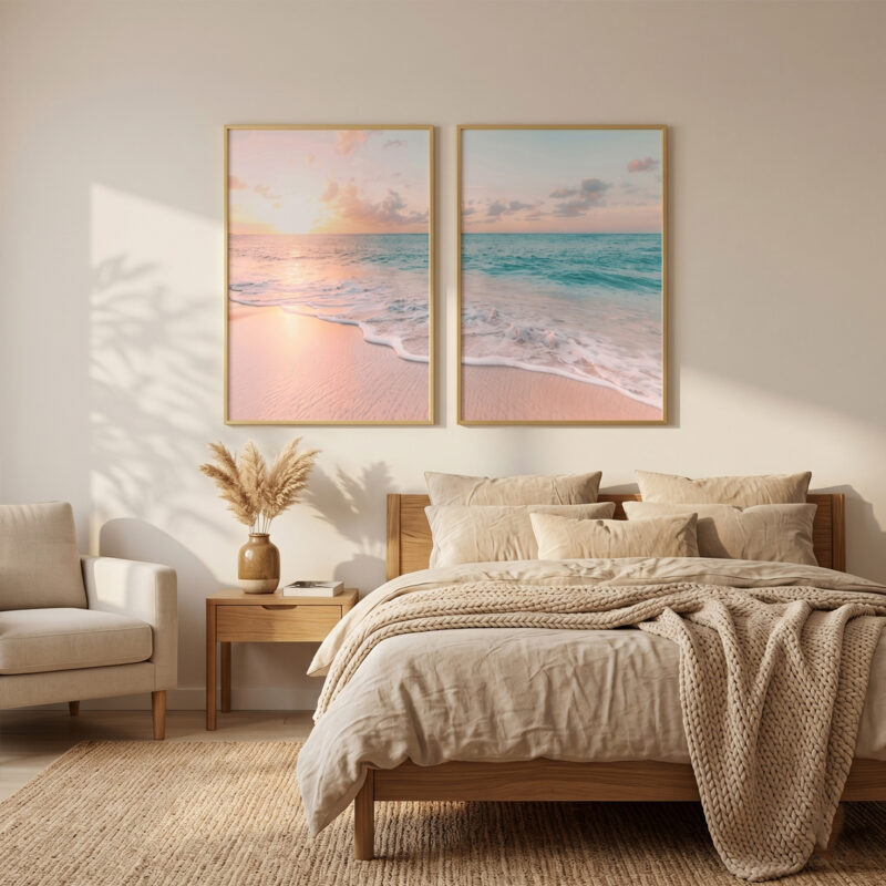 Set de 2 cuadros de playa