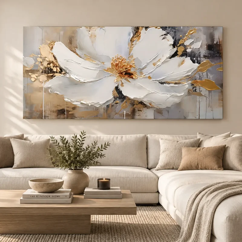 Cuadro con flores en un ambiente