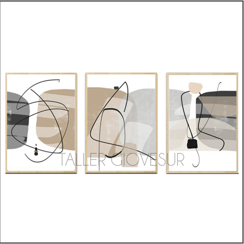 Set de 3 cuadros abstractos, foto 4
