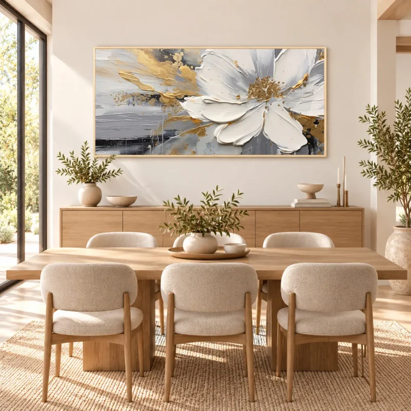Cuadro con flores en un ambiente