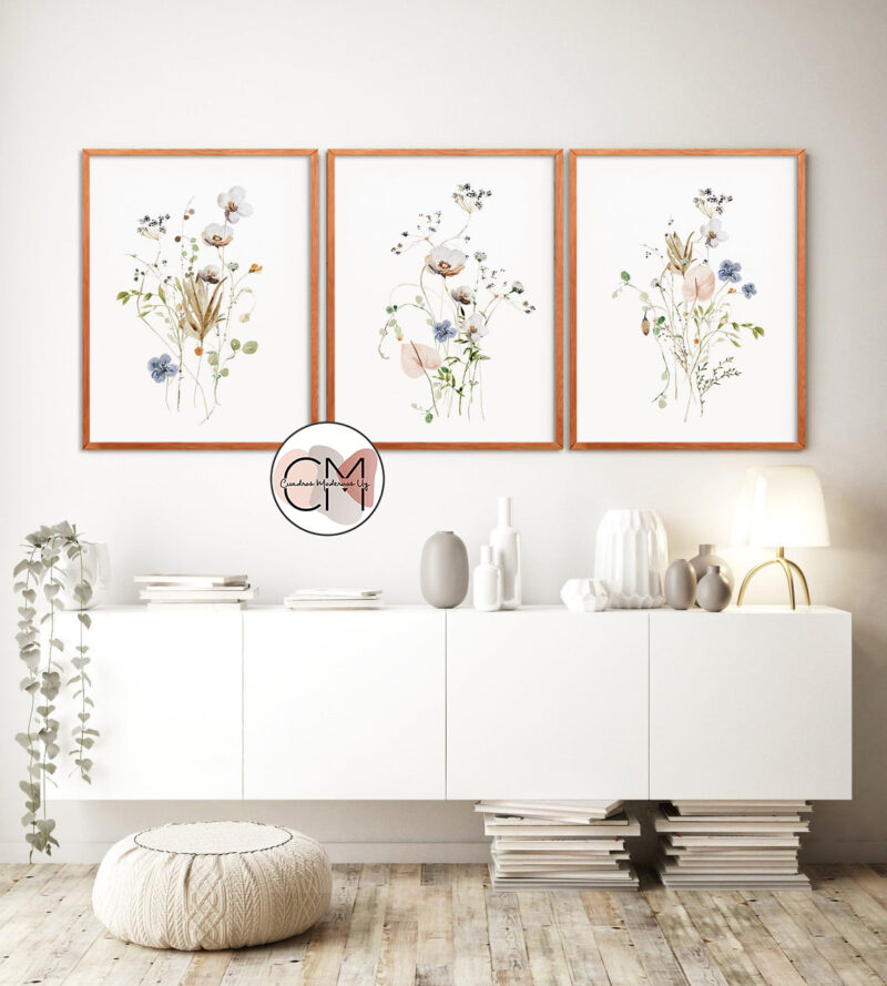 Set de 3 cuadros decorativos FL043