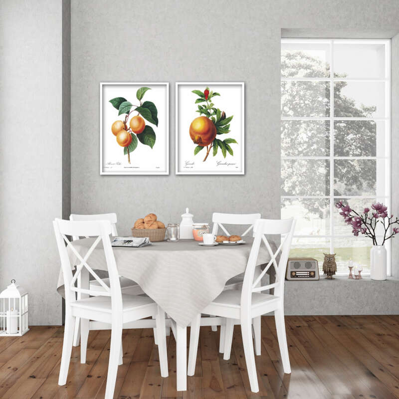 Set de 3 cuadros para baño y cocina en un ambiente