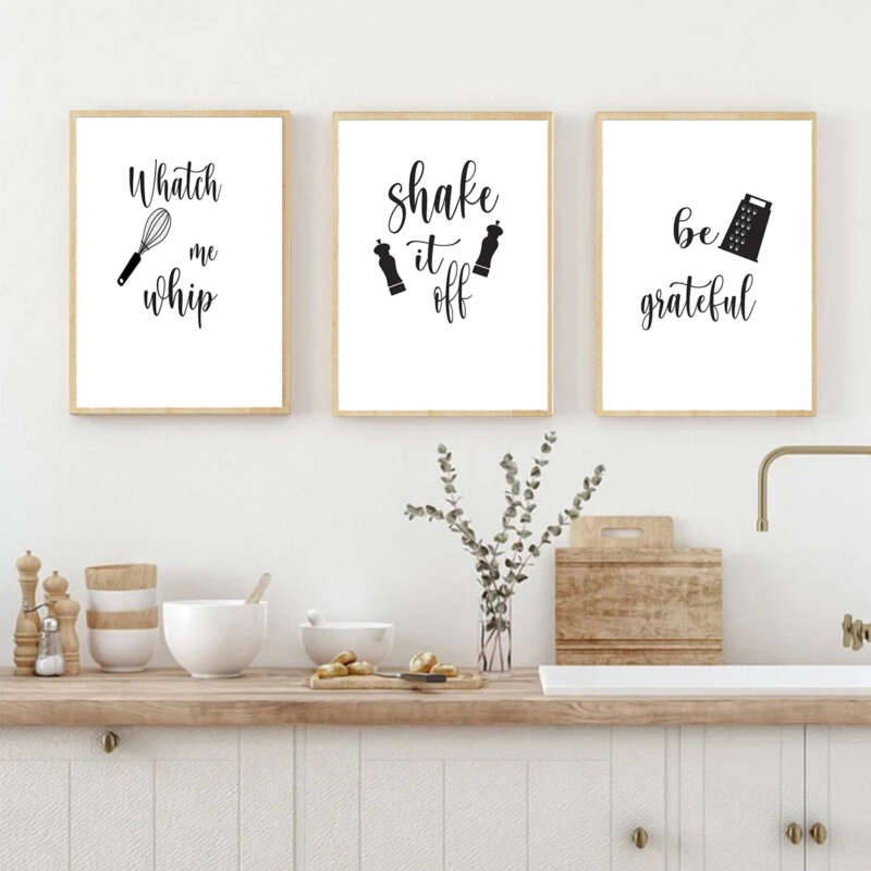Set de 3 cuadros para baño y cocina