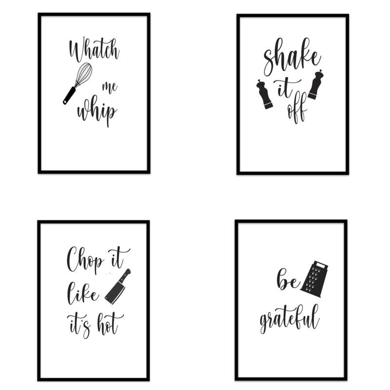 Set de 3 cuadros para baño y cocina en un ambiente