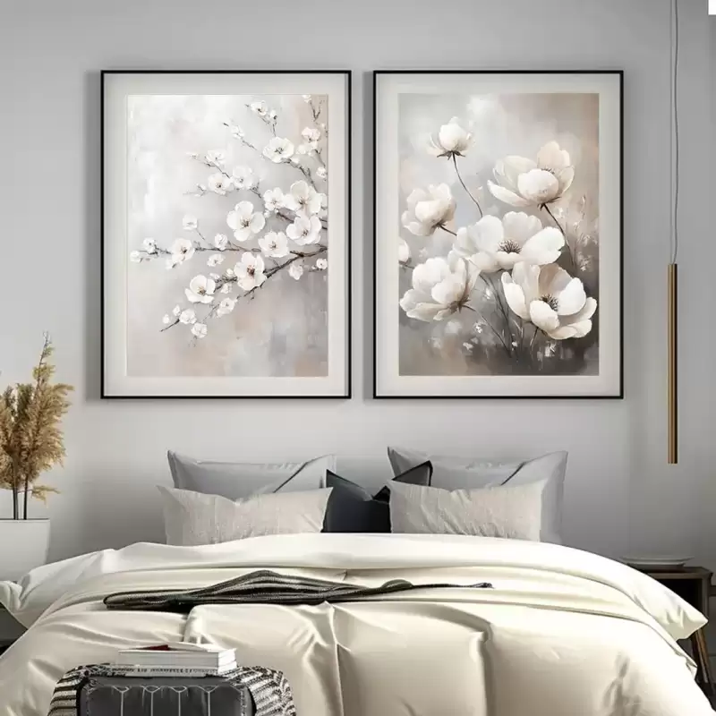 Set de 2 cuadros con flores