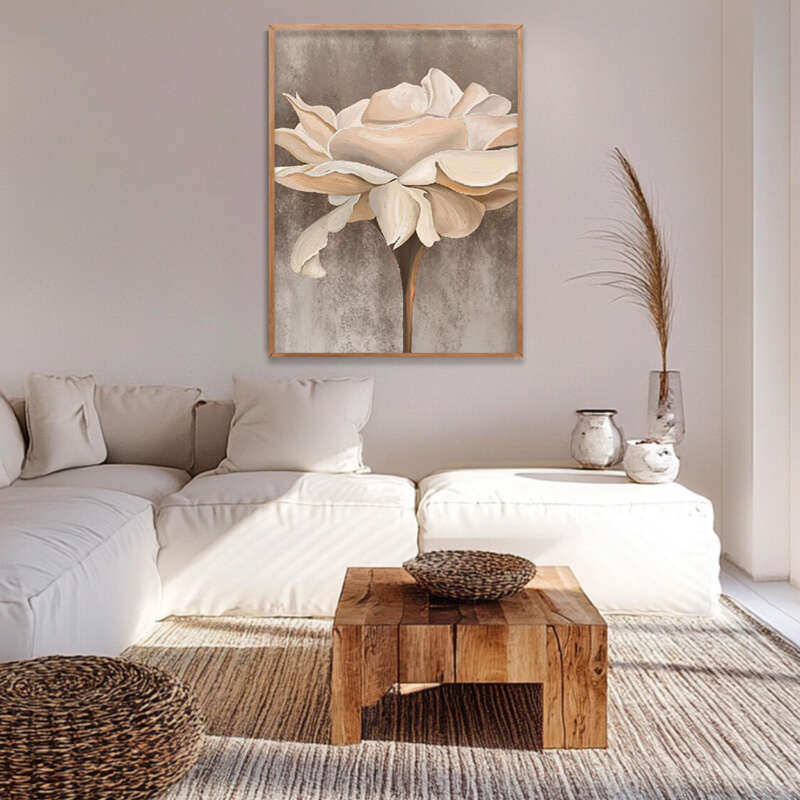 Cuadro con flores en un ambiente