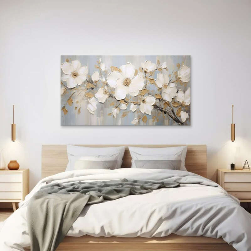 Cuadro con flores en un ambiente