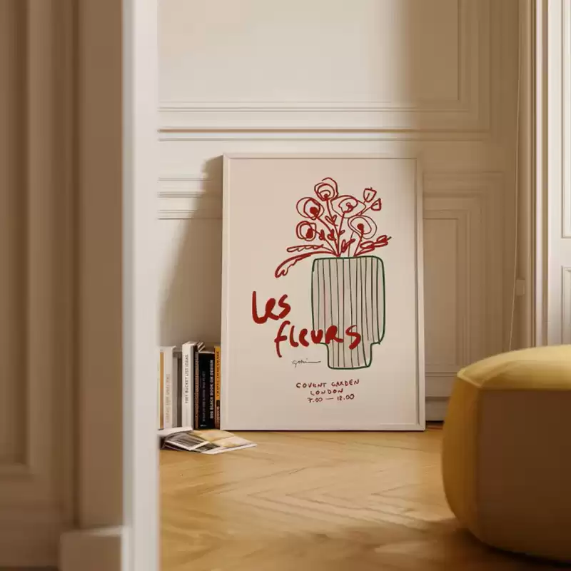Cuadro con flores en un ambiente