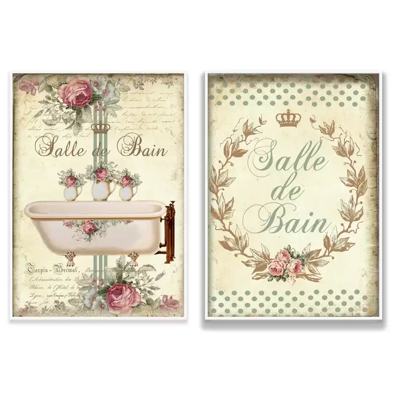 Set de 2 cuadros para baño y cocina en un ambiente