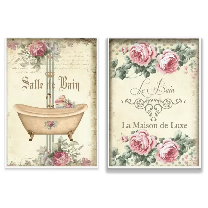 Set de 2 cuadros para baño y cocina