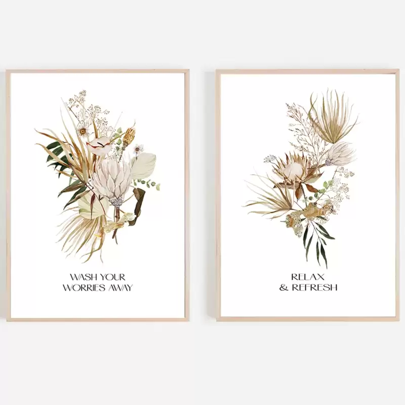 Set de 2 cuadros para baño y cocina