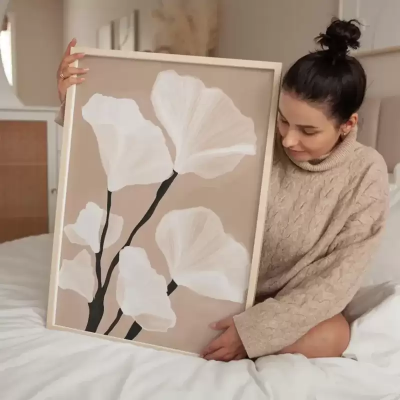 Cuadro con flores en un ambiente