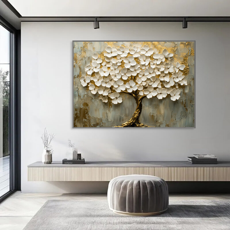 Cuadro con flores en un ambiente