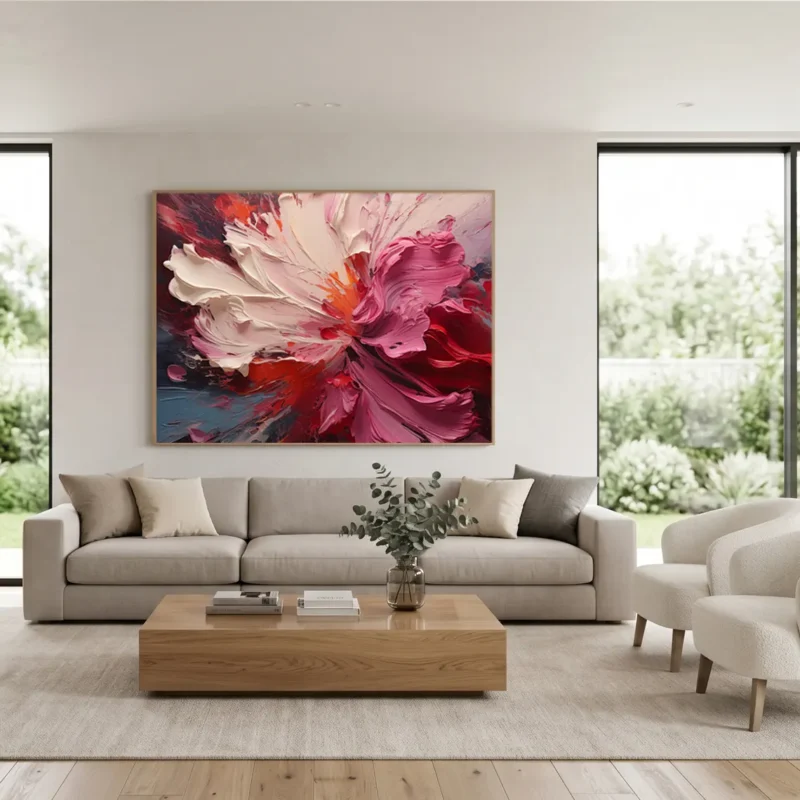 Cuadro con flores en un ambiente