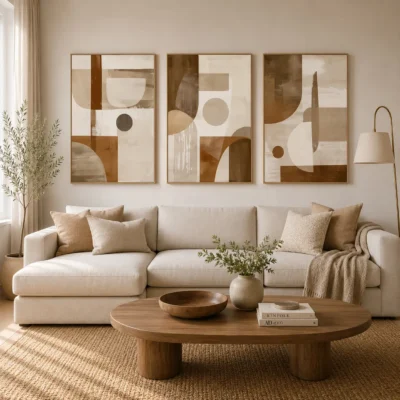 Set de 3 Cuadros Decorativos Abstractos en Lienzo | AB247