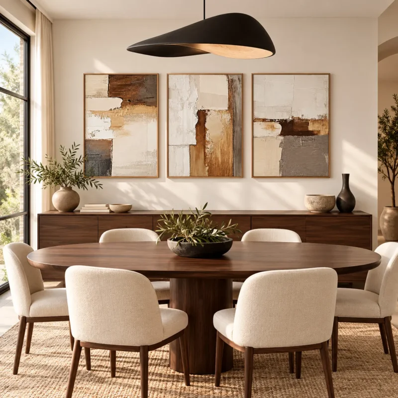 Set de 3 Cuadros Decorativos Abstractos en Lienzo | AB264 en un ambiente